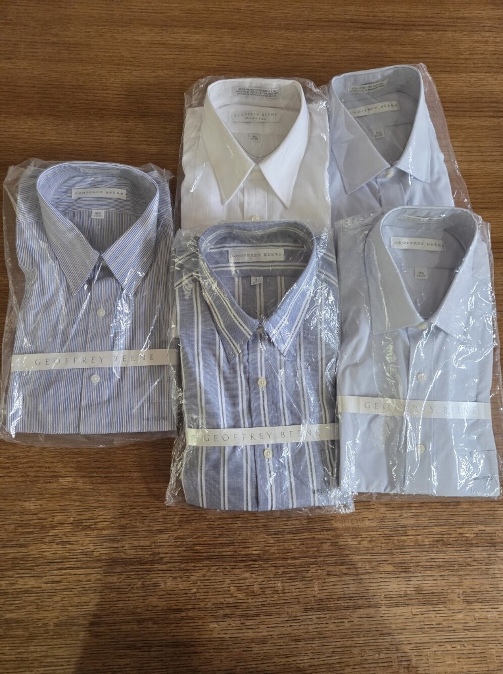Lot Of 5 NWT Geoffery Beene Men's Button Up Shirts Size 16 1/2 32/33
